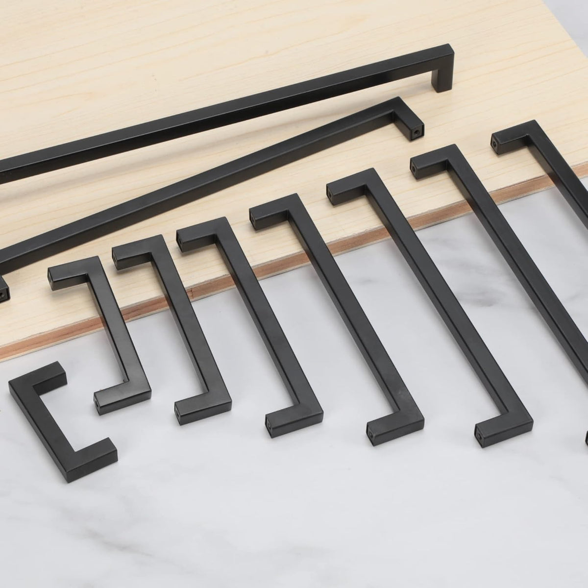 30 Pack 10 Inch Matte Black Cabinet Pulls, Square Drawer Handles