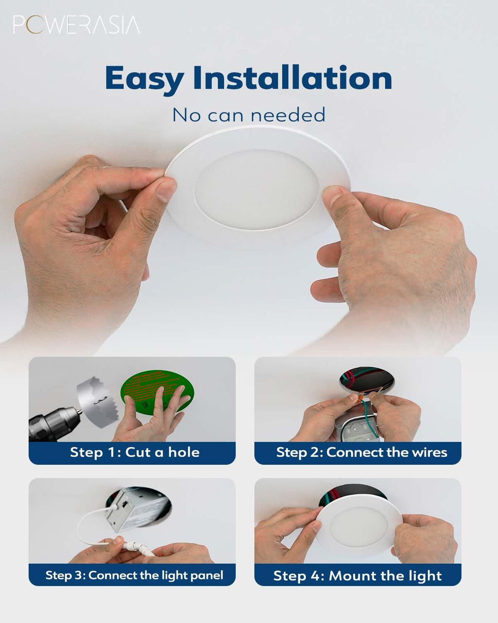 12 Pack 4 Inch LED Recessed Lighting, 5CCT Canless Wafer, White