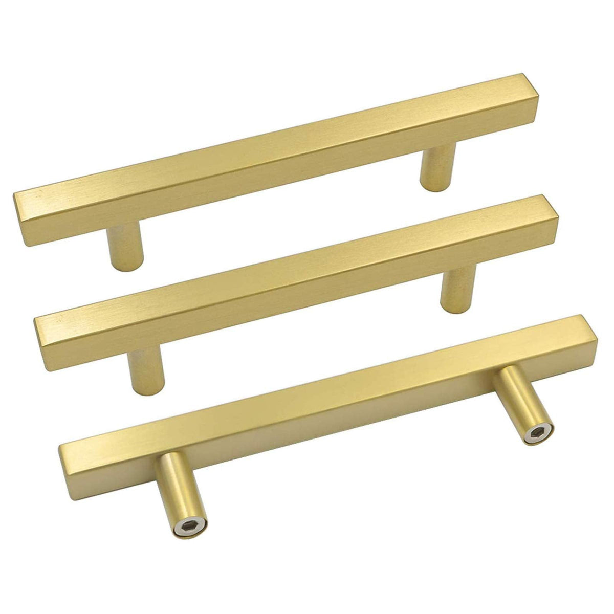 10 Pack 5 Inch Gold Cabinet Handles Brushed Brass Kitchen Pulls
