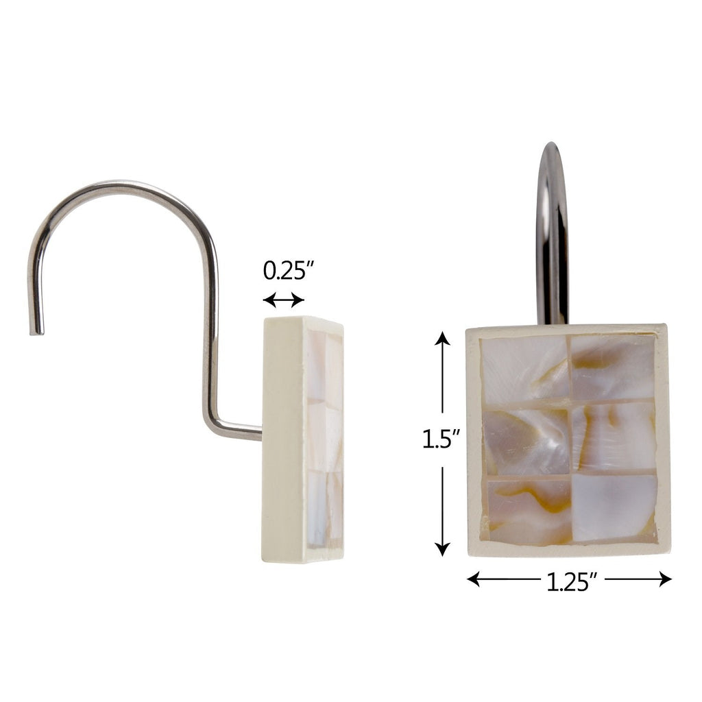 Milano Shower Curtain Hooks Decorative | Set of 12