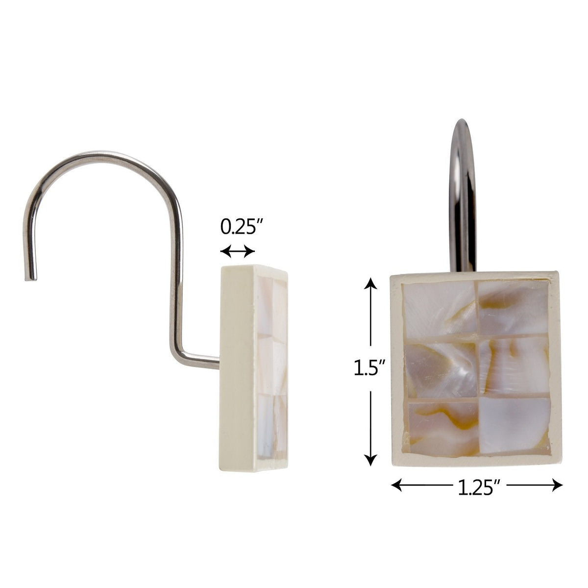 Milano Shower Curtain Hooks Decorative | Set of 12