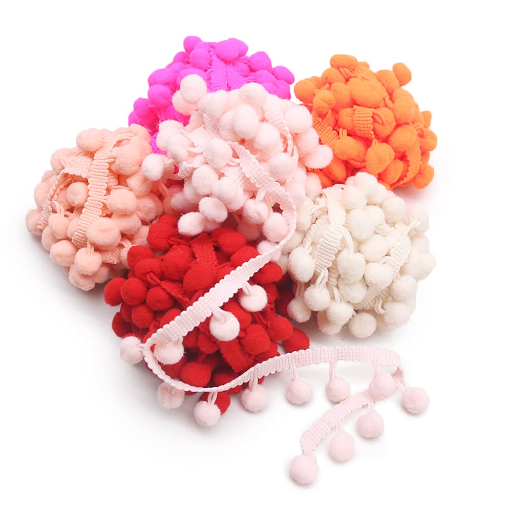 Pom Pom Trim, 1" Wide Ball Fringe (Mixed Color) - 40 Yards