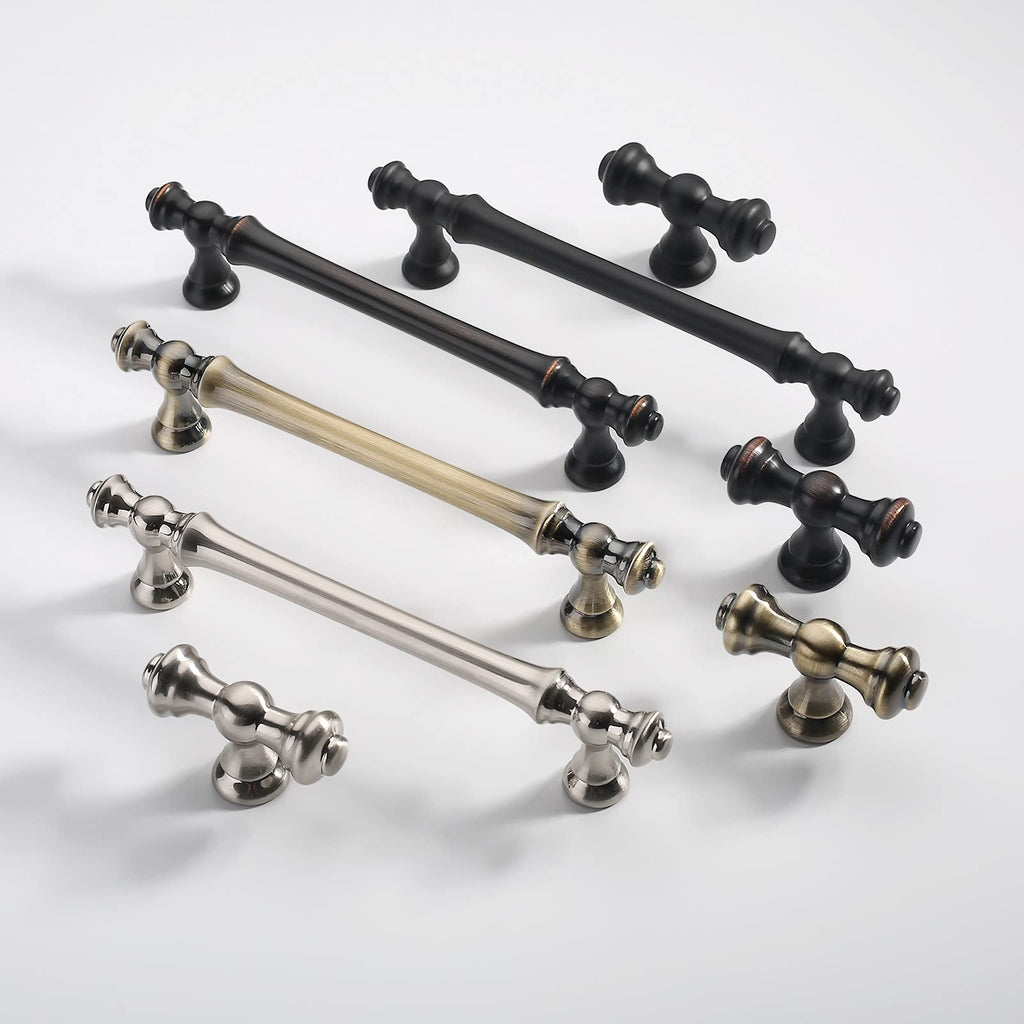 6 Pack 5 Inch Brushed Antique Brass Kitchen Cabinet Handles, Cabinet Pulls Kitchen Cabinet Hardware for Cupboard