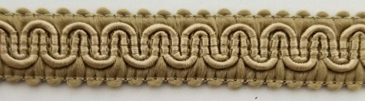 1/2" Scroll Braid Gimp w/Backing - 10 Continuous Yards - Many Color Options! (Beige)