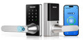 Upgraded Wi-Fi Smart Lock with Handle, Keyless Entry Door Lock, Smart Door Knob, Fingerprint Unlock, App Remote