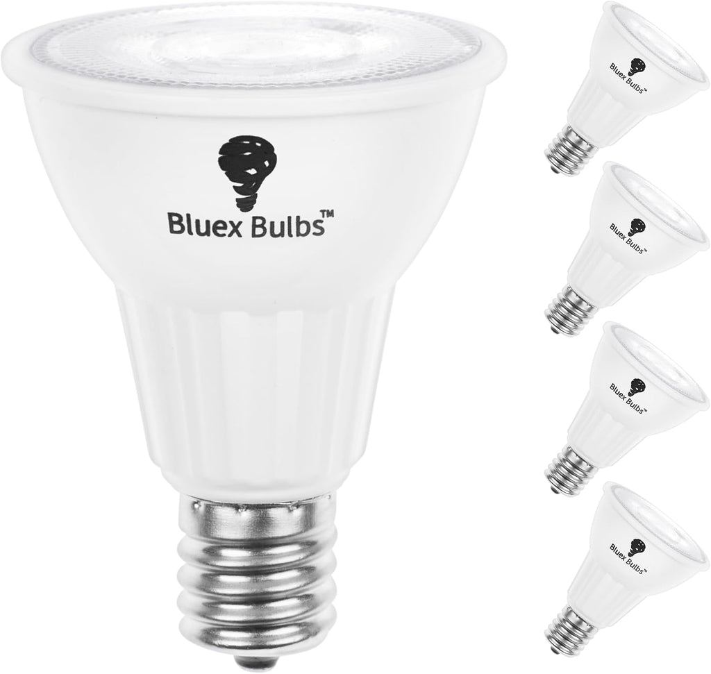 4 Pack R14 LED Bulb 6W E17 Base Mini Spotlight Floodlight Light Bulb Dimmable White - 60W Equivalent - R14 Reflector