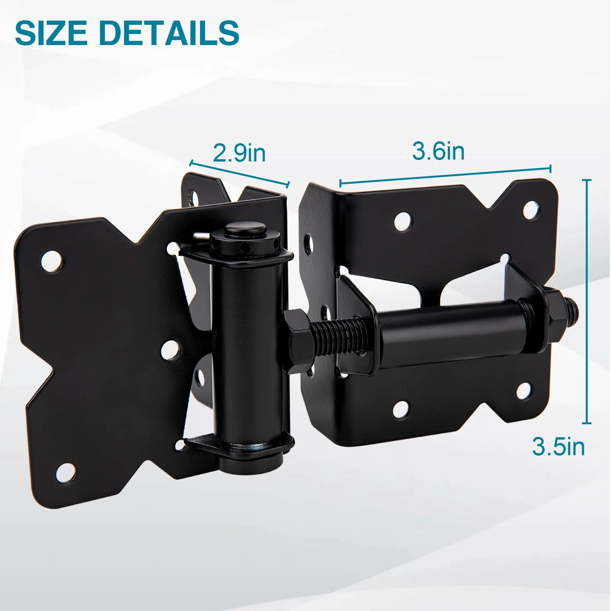 Self Locking Gate Latch and Gate Hinges Set Heavy Duty Hardware Hinges for Vinyl and Wood Fence with Installation