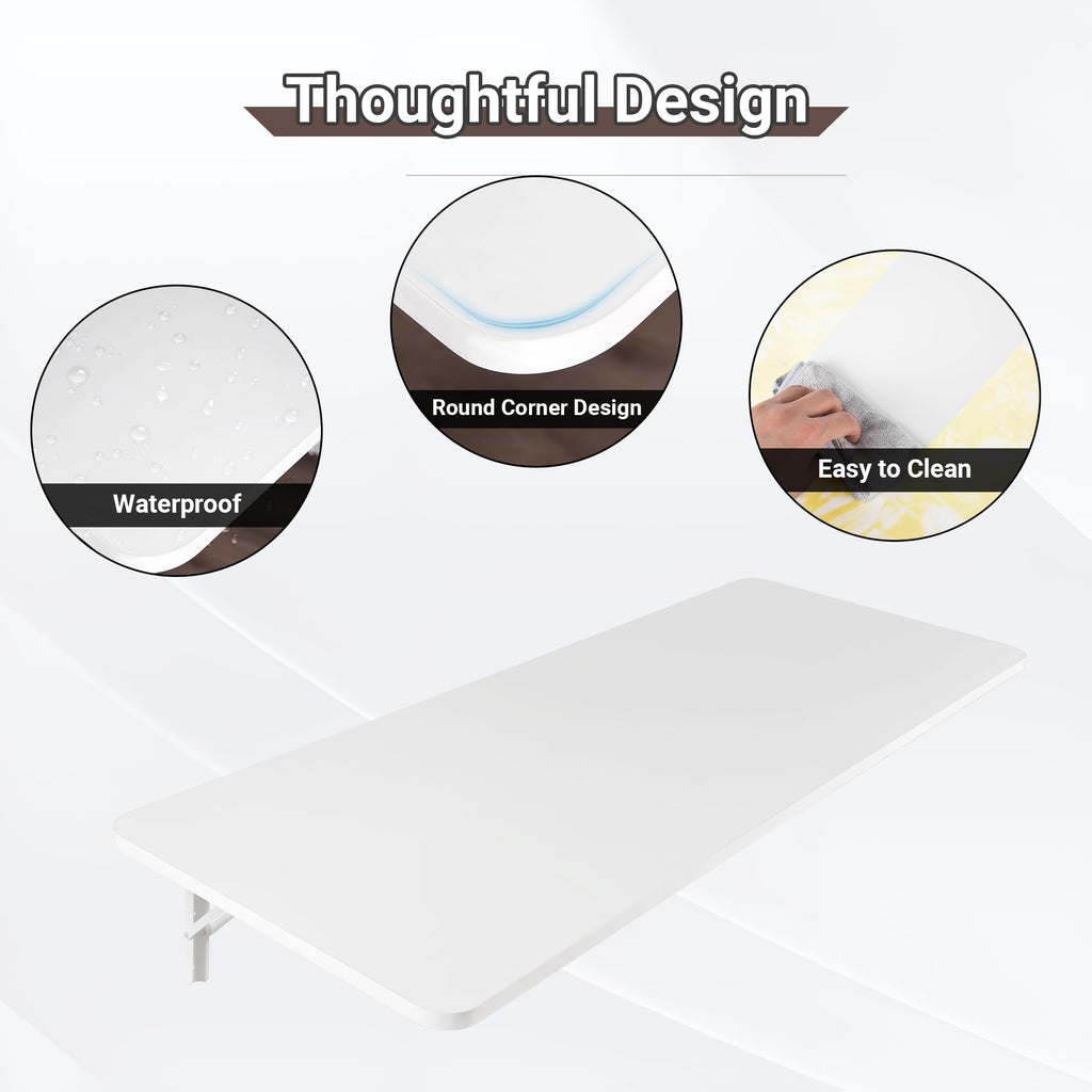 Wall Mounted Folding Table 47.2"L x 19.7"W, White