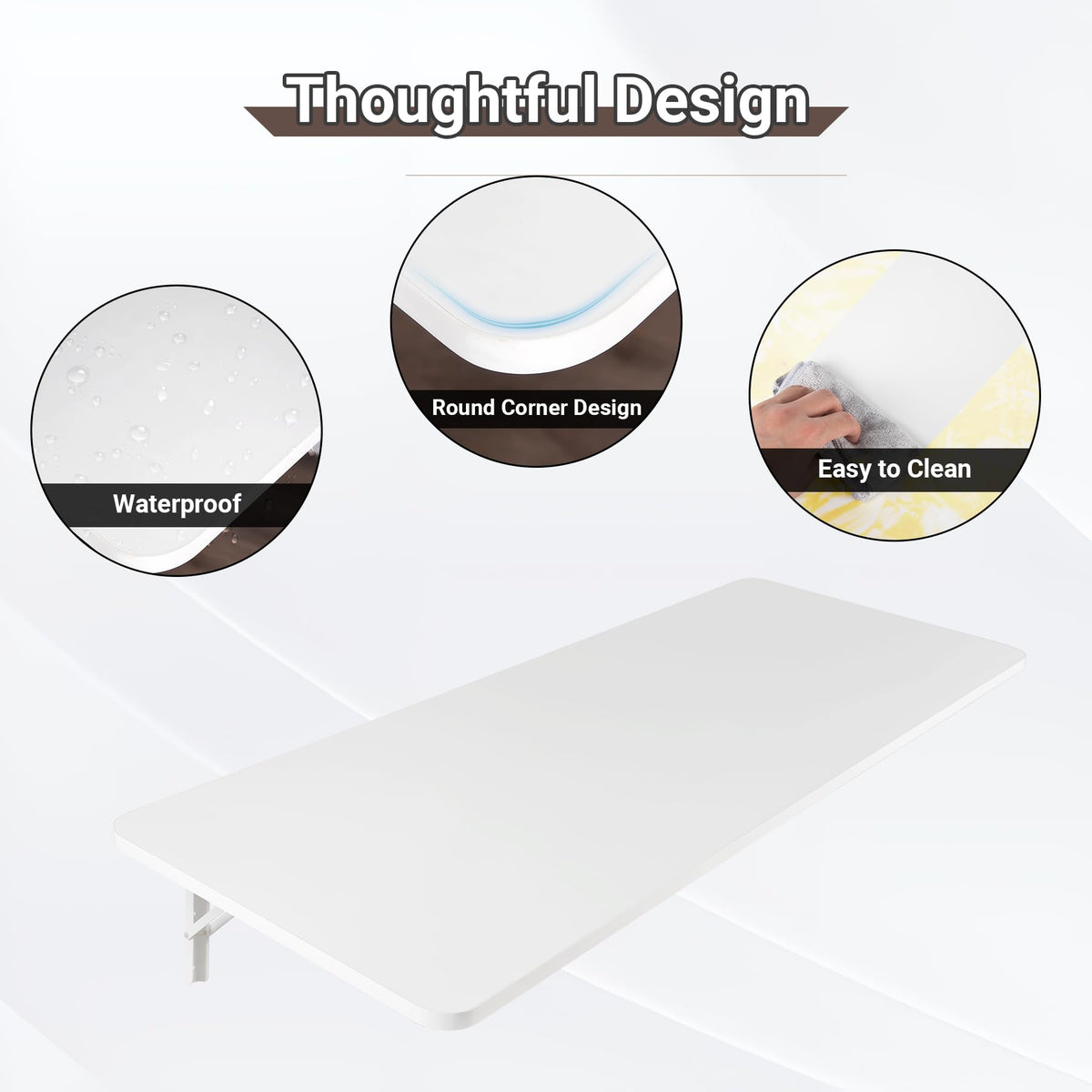 Wall Mounted Folding Table 47.2"L x 19.7"W, White
