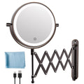8" Rechargeable Wall Mounted Makeup Mirror Double Sided Magnifying