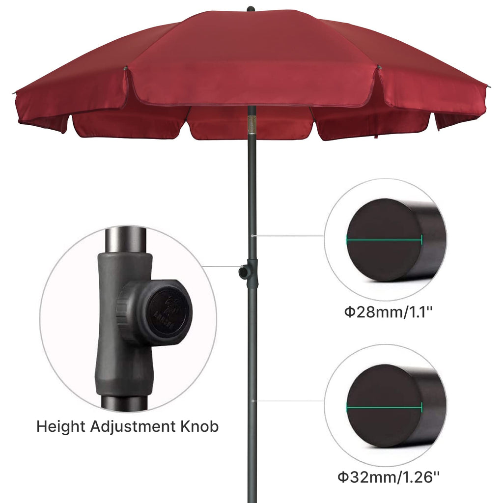Patio Umbrella, 6.5 ft Outdoor Table Umbrella with Tilt Steel Pole, UPF50+ Protection, Great for Outdoor Garden
