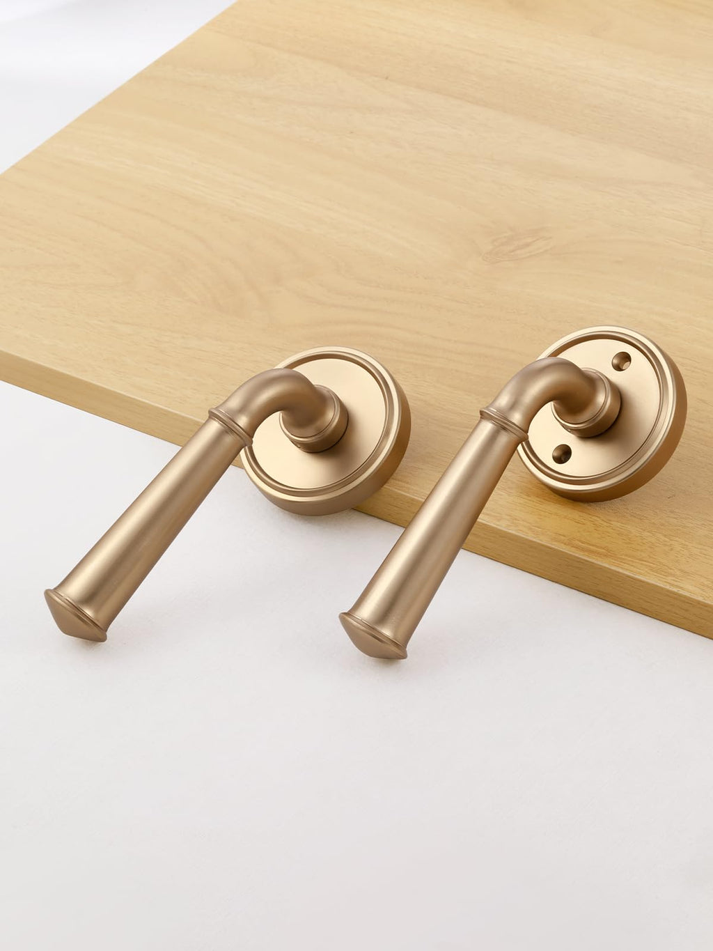 Door Handles Champagne Bronze Passage Door Door Lever, 2 Pack