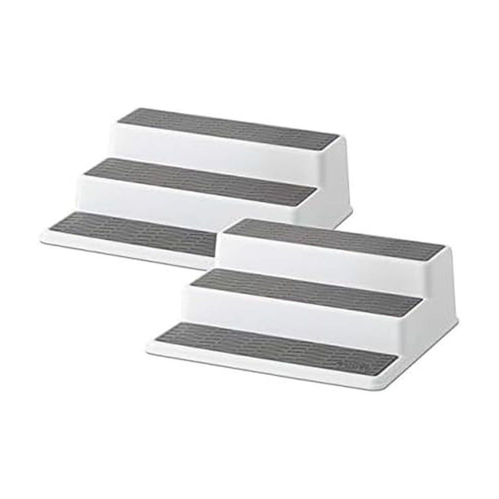 Grey 2 Non-Skid 3-Tier Spice Rack Organizer for Pantry, 2-Pack, 10-Inch
