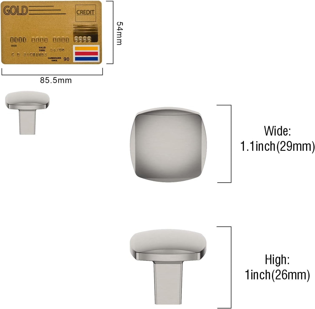 30 Pack Brushed Satin Nickel Cabinet Knobs, 5/128MM, Silver, Zinc, Bronze (50%, 50%), Arch & Bow, Easy to Install