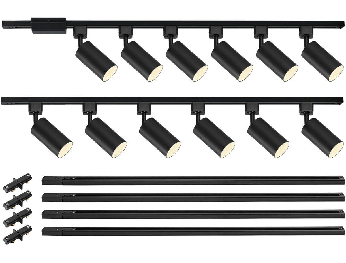 GU10 LED Track Lighting Kit, Black (No Bulbs)