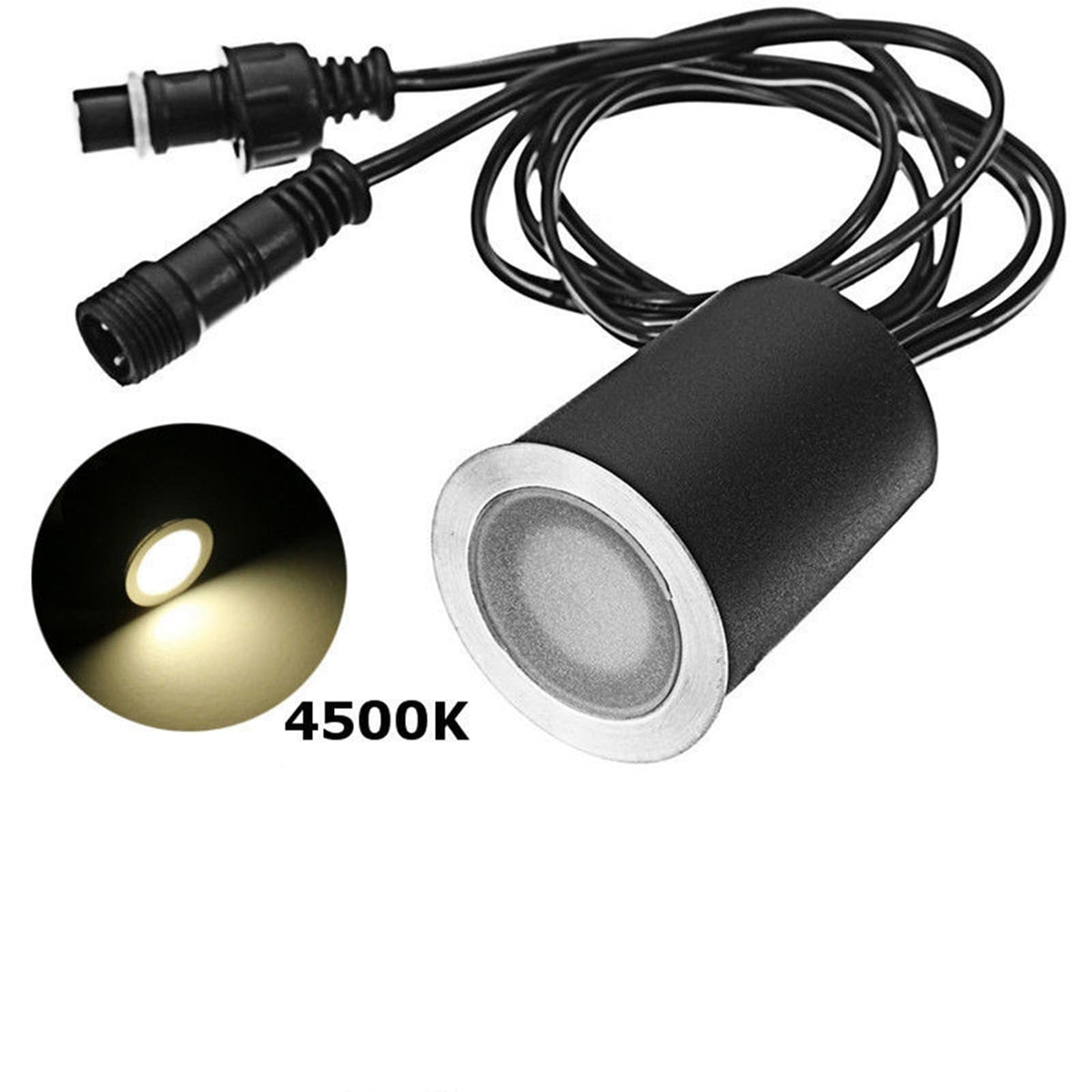 Recessed LED Deck Light Kits with Black Protecting Shell φ32mm, Outdoor Landscape Lighting IP67 Waterproof,12V Low