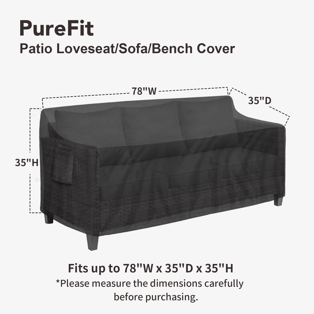 Outdoor Couch Cover Waterproof Patio Sofa Furniture Covers 3-Seater