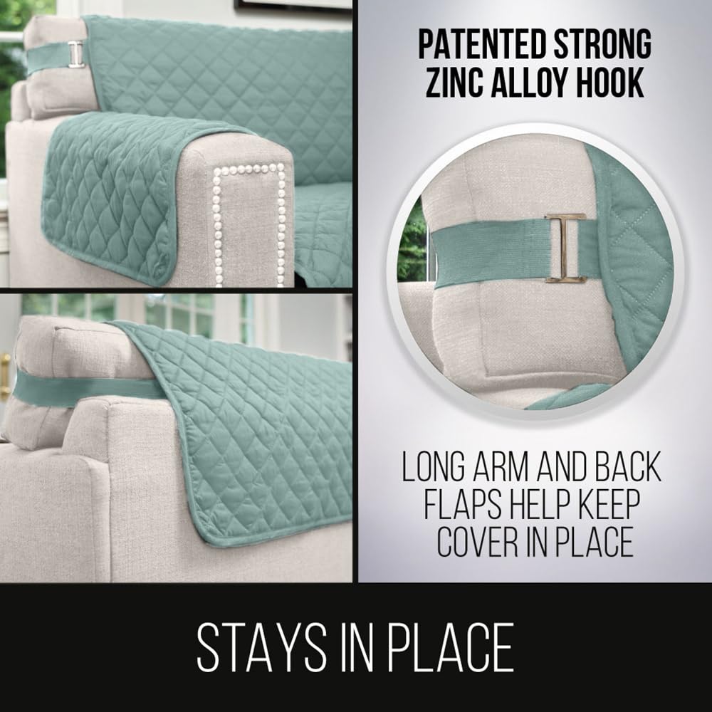 Couch Covers for Sofa with Strap, XXL, Seafoam Cream