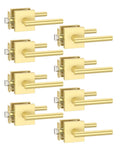 8 Pack Brushed Gold Passage Interior Door Handles