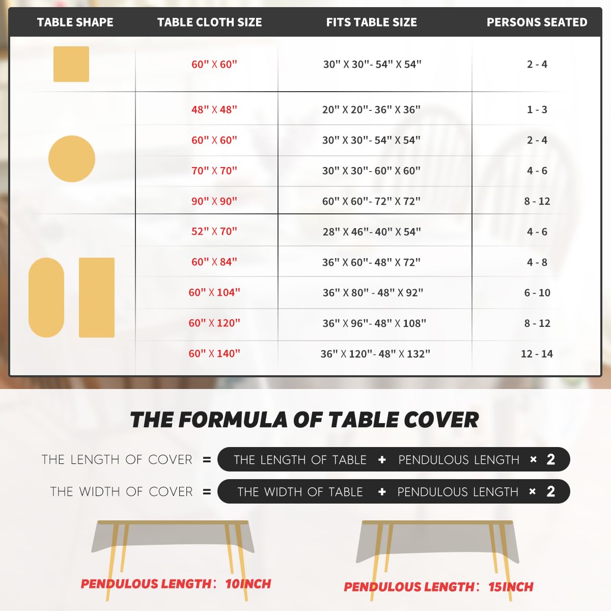 Fall Tablecloth 90 x 90 Inch Round Thanksgiving Leaves
