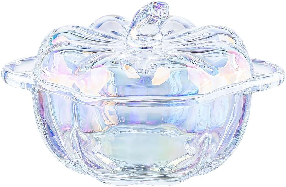 Crystal Glass Candy Jar with Lid,Glass Apothecary Jar Wedding Candy Buffet Jar Food Snack Bowl,Decorative Bowl Decor - Set of 100