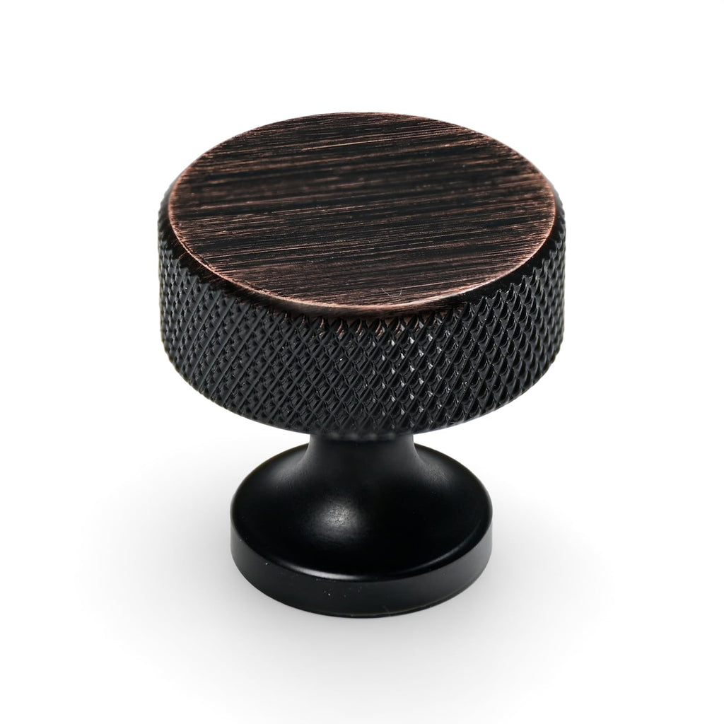 Oil Rubbed Bronze Knurled Cabinet Knobs Round Drawer Pulls 30 Pack