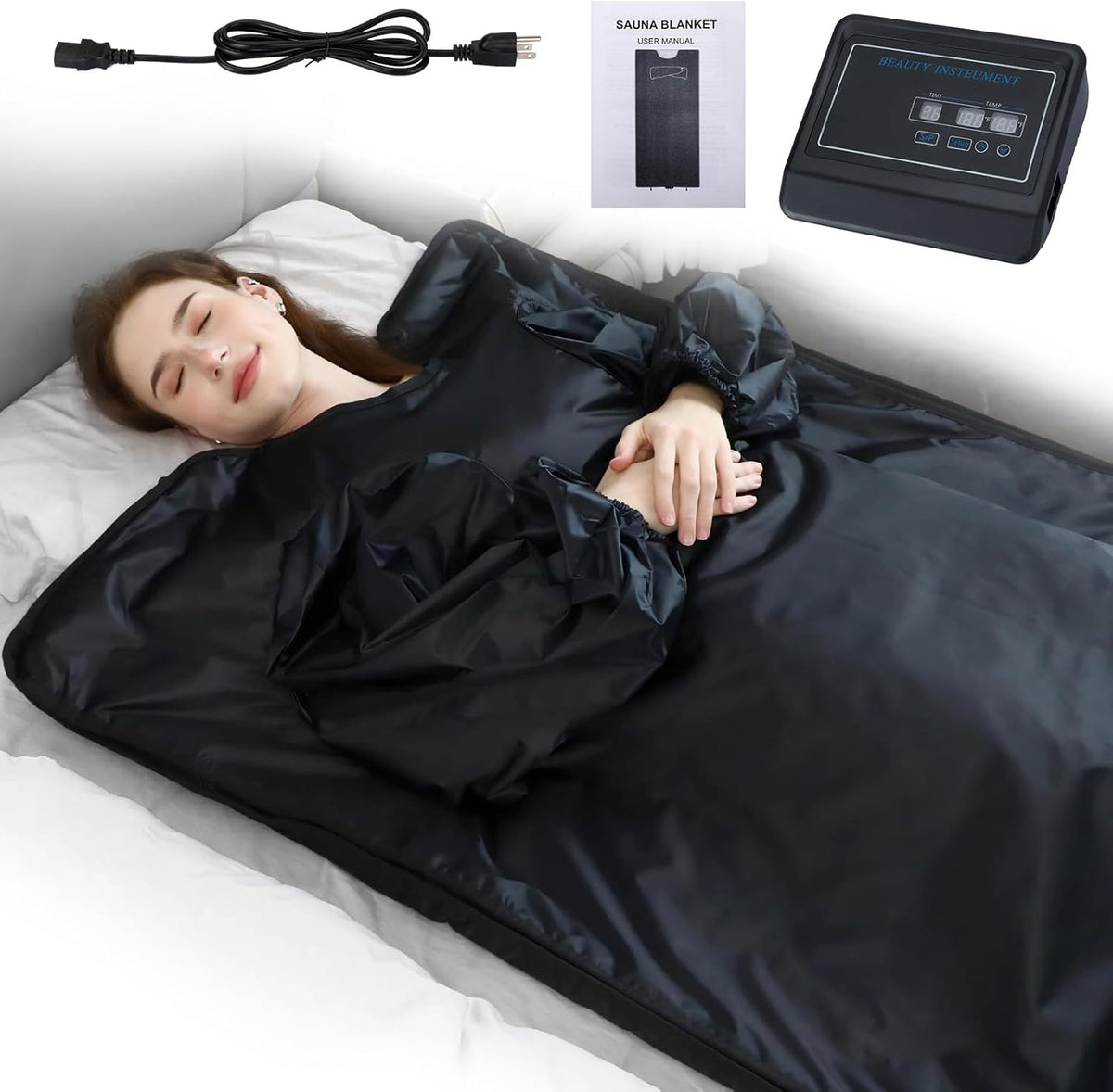 Sauna Blanket, Dual-Sided Temperature Control, Relieves Fatigue, Enhances Skin Elasticity