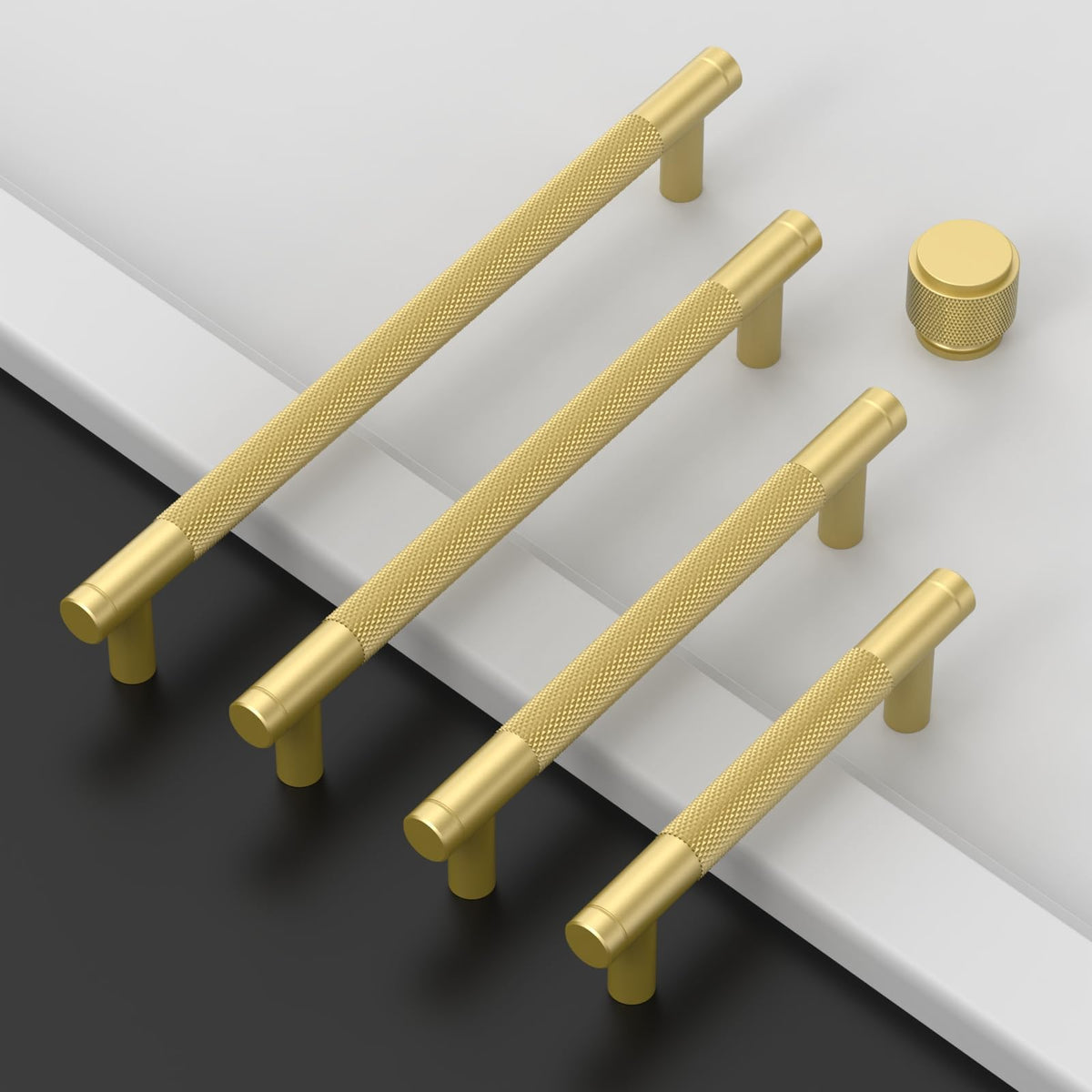 6 Pack Brushed Gold Cabinet Knobs Heavy-Duty Solid Kitchen Cabinet Pulls Gold Dresser Drawer Hardware for Cupboard