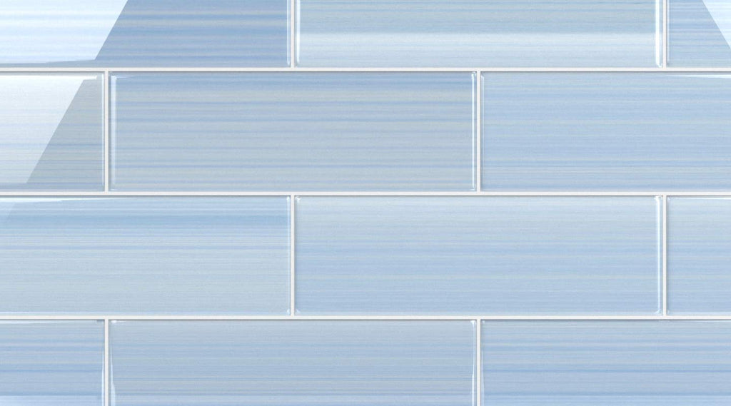 Big Blue Glass Subway Tile Backsplash or Bathroom/Showers, 4x12