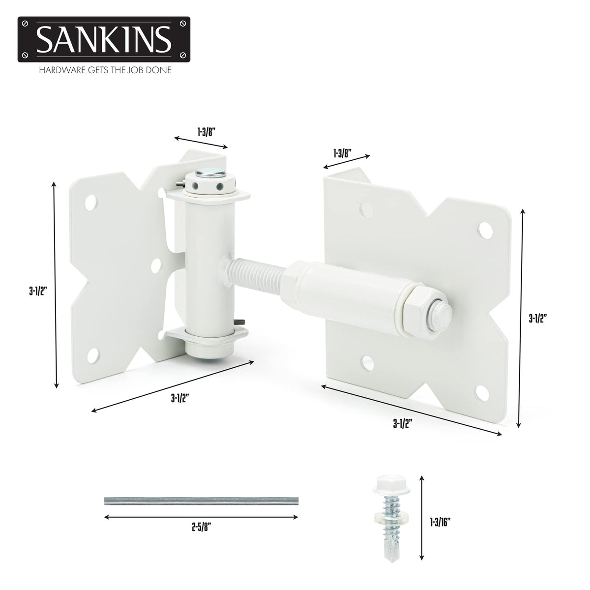 Self Closing Gate Hinges Heavy Duty, 90 Degree Adjustable, 4Pcs