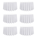 6-Pack White Round Tablecloths, 120 in, for 5-6 Ft Round Tables