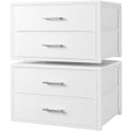 Stackable Storage Drawers Closet Organizers and Storage Fabric White 2 Drawer Dresser 2 Packs Modern