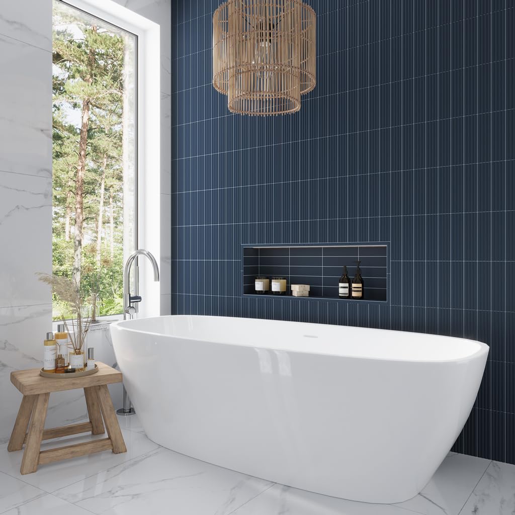 Subway Ceramic Tile Blue 2x8 Matte 6.48 sq ft/case 60-Pack