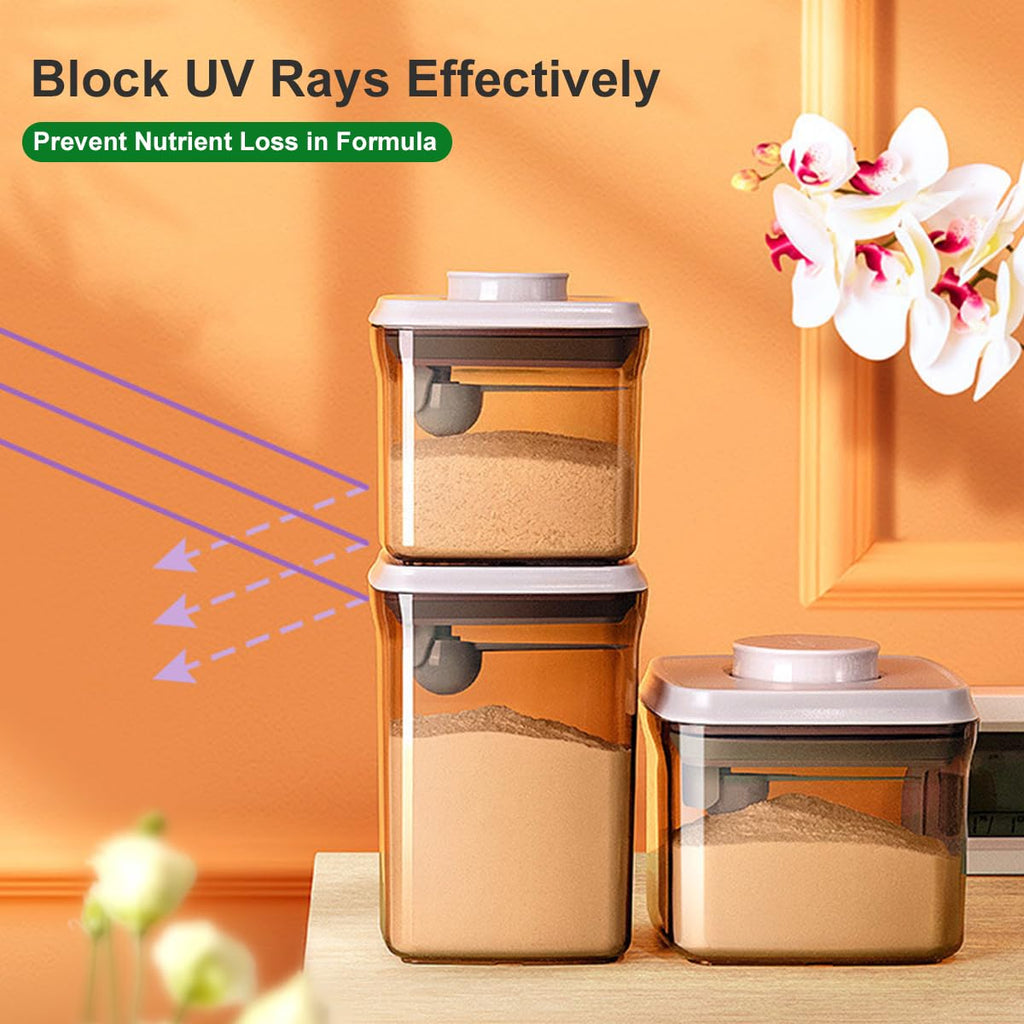 Formula Container, 1700Ml/730g Airtight Formula Dispenser, One Button Handy Pop Up Food Containers Milk Powder