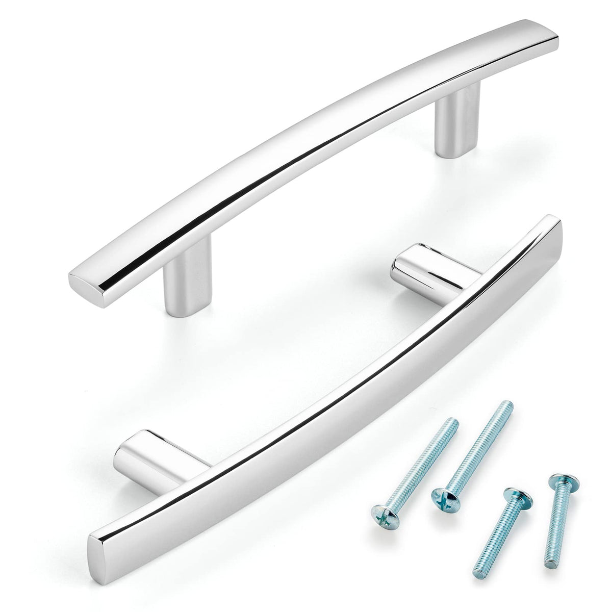 3 Inch Polished Chrome Cabinet Pulls Curved Handles 10 Pack P2204