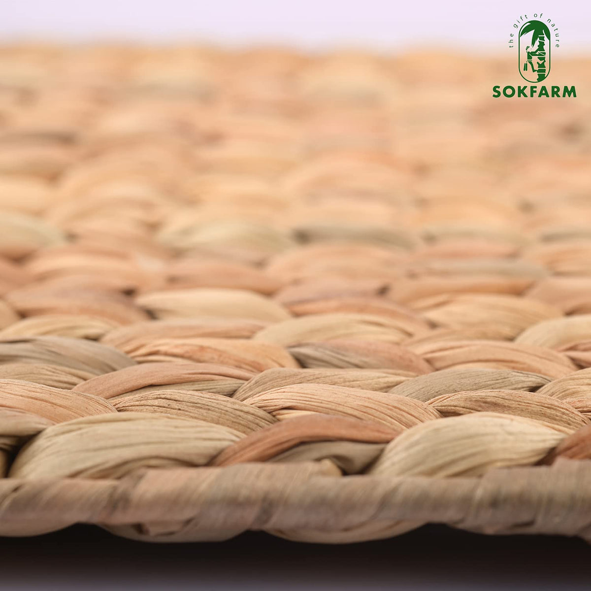 Water Hyacinth Rectangular Placemats Set of 8, 17 x 12 Inch Woven Rattan Table Mats for Dining Table, Heat Resistant