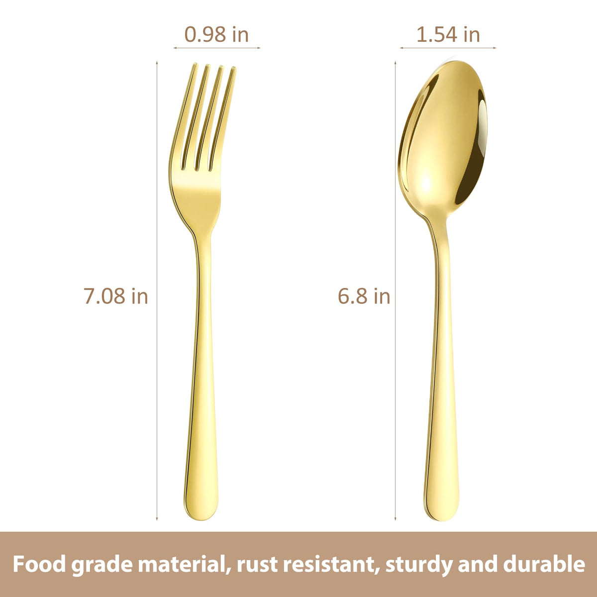 32-Piece Forks and Spoons Set, Premium Stainless Steel Silverware, Mirror Polished & Dishwasher Safe, Food Grade
