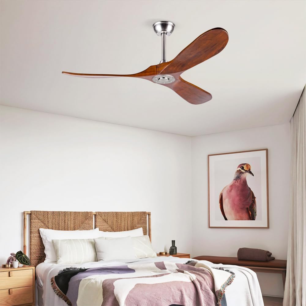 52" Walnut Outdoor Ceiling Fan with Remote