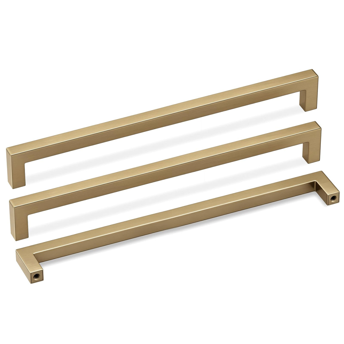 50 Pack 10 Inch Champagne Bronze Cabinet Pulls Square Handles