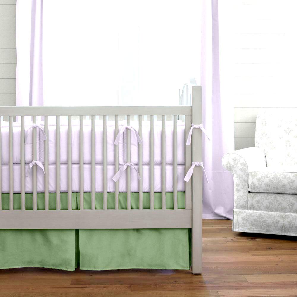 Crib Bed Skirt Pleated Crib Skirt Dust Ruffle, 100% Natural Cotton, Nursery Crib Toddler Bedding Skirts for Baby Boys