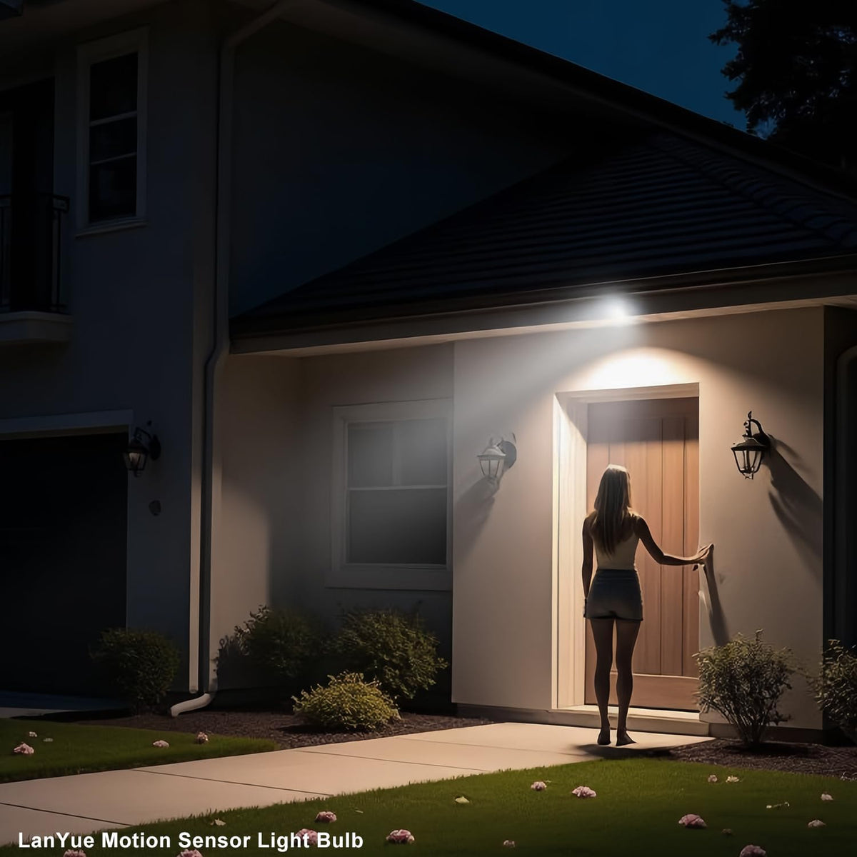 Motion Sensor Light Bulbs, Dusk to Dawn Outdoor Lighting, PAR38 Led Motion Sensor Flood Light 100 Watt