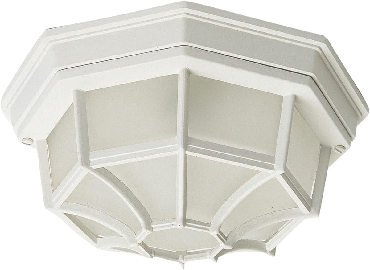 Crown Hill 2-Light Ceiling Light | White Finish | Frosted Glass Shade | Traditional Ceiling Light Fixture