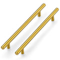 Brushed Brass Cabinet Handles, 10 Pack Drawer Pulls, 7-1/2 in