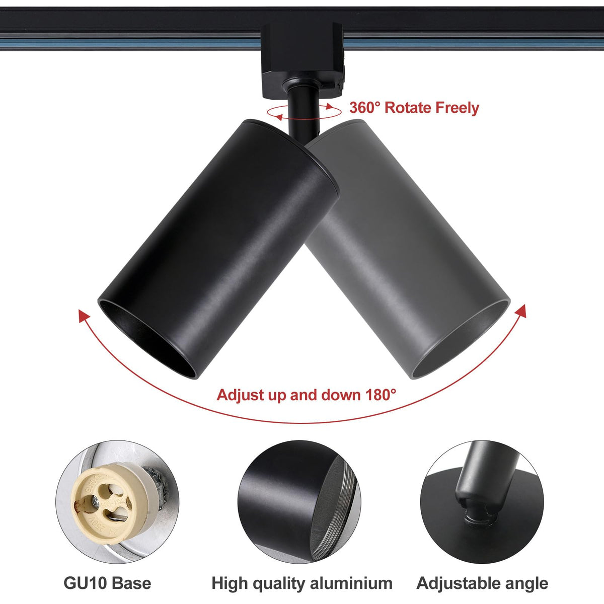 LED Track Lighting Kit with 3.3FT H Type Track Lighting Rails and Floating Canopy Connector, Modern Kitchen