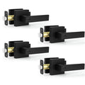 4 Pack Black Door Handles - Interior Door Knobs with Lock s, Keyless Privacy Door Levers, Heavy Duty Zinc Alloy Door