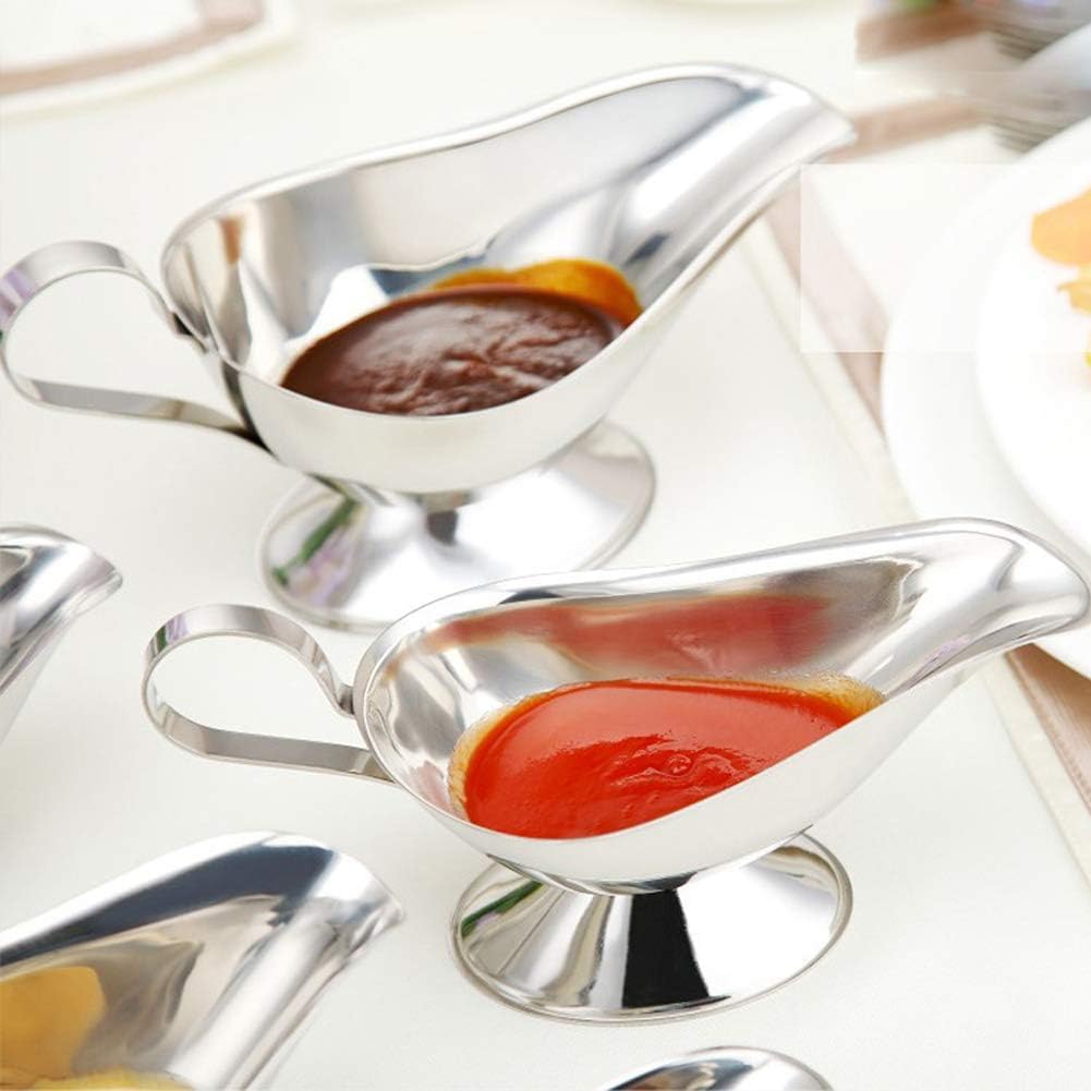 Stainless Steel Gravy Boat Juice Bucket Roasting Sauce Dish (S)