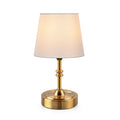 Small Cordless Lamp Dimmable-Battery Operated Table lamp, 4000mAh Rechargeable, Touch Bedside Lamp with White Fabric