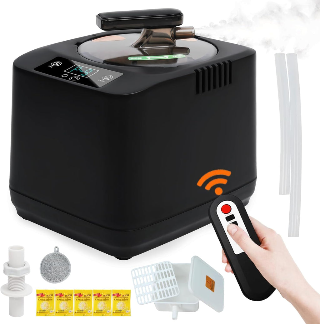 Portable Sauna Steamer Machine with Remote Control, 3L 1200W Upgrated Steam Generator for Sauna, 9 Levels