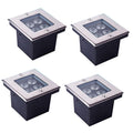 4PCS Square In-ground Lights - LED Landscape Lights, 4W Outdoor Recessed Spot Light, IP67 Waterproof Square