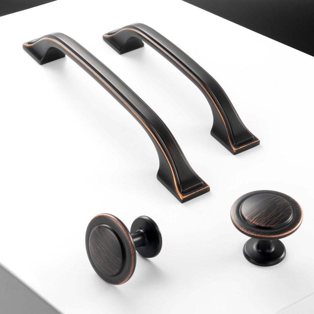 Oil Rubbed Bronze Cabinet Pulls 3-3/4 Inch Drawer Pull 10 Pack 8222